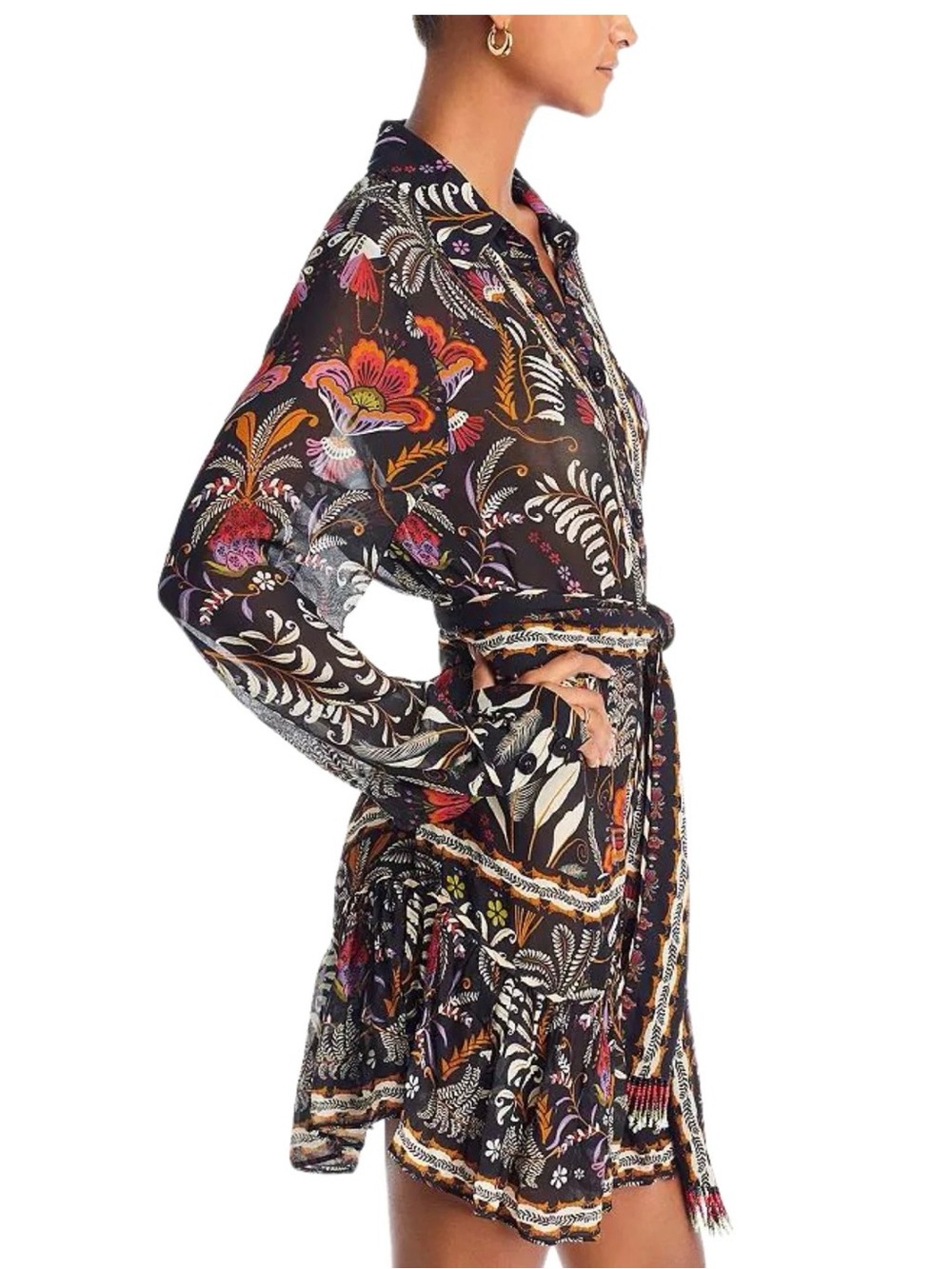 Farm Rio Floral Black Morif MiniDress with inside camisole - Picture 7 of 8